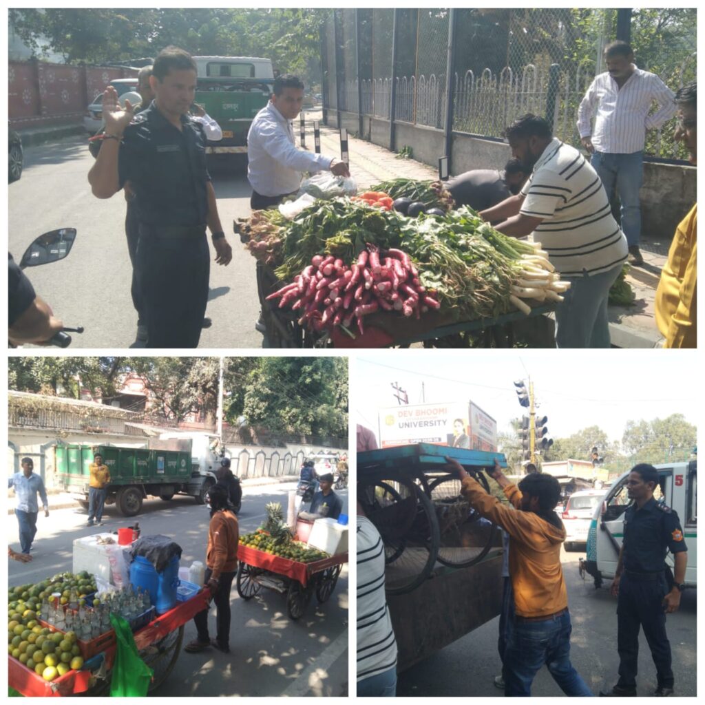 अवैध अतिक्रमण के विरूद्ध देहरादून पुलिस की कार्यवाही।