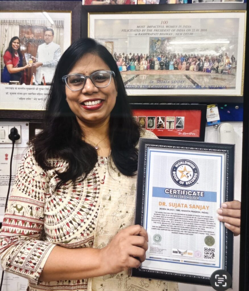 डॉ. सुजाता संजय का नाम वर्ल्ड वाइड बुक ऑफ रिकॉर्ड्स में दर्ज।