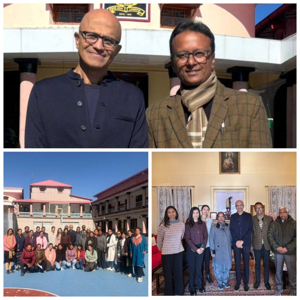 Microsoft के CEO सत्या नाडेला पहुंचे मसूरी, अपने बचपन के स्कूल में यादें की ताजा।